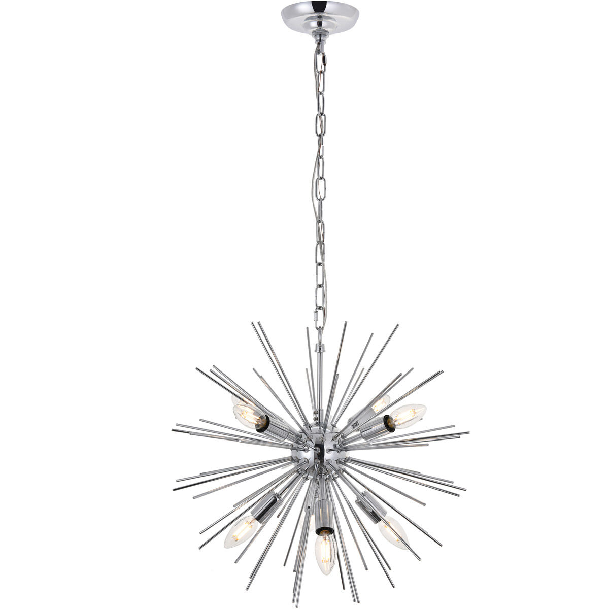 Timber 8 Light 20 inch Chrome Pendant Ceiling Light