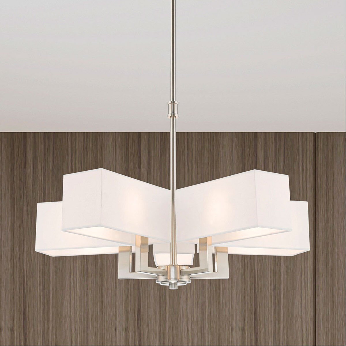 Rubix 5 Light 26 inch Brushed Nickel Chandelier Ceiling Light