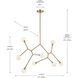 Cassius 8 Light 32 inch Champagne Bronze Chandelier Ceiling Light, Convertible