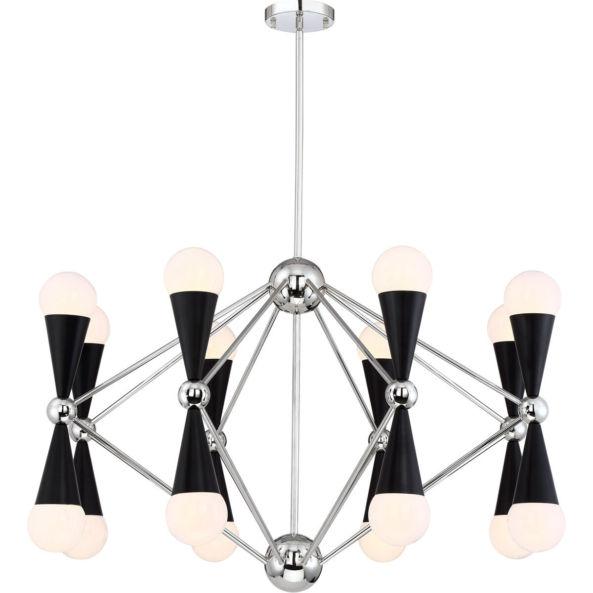 Zeev Lighting CD10221 16 PN MBK 16 Light Chandelier Crosby Polished Nickel