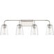 Transitional 4 Light 32 inch Polished Nickel Bathroom Vanity Light Wall Light