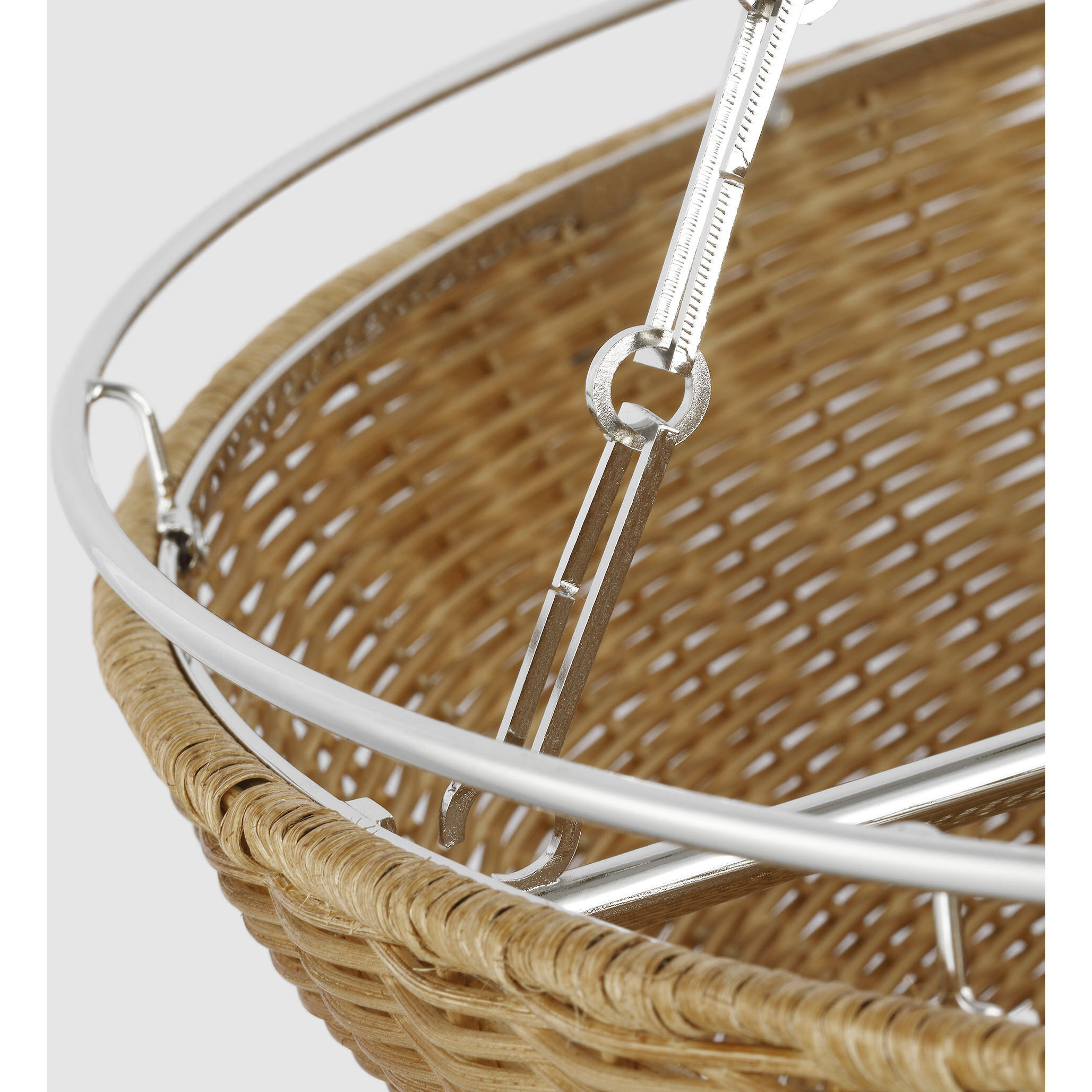 Chapman & Myers Clovis LED 28 inch Polished Nickel and Natural Wicker Chandelier Ceiling Light, Medium