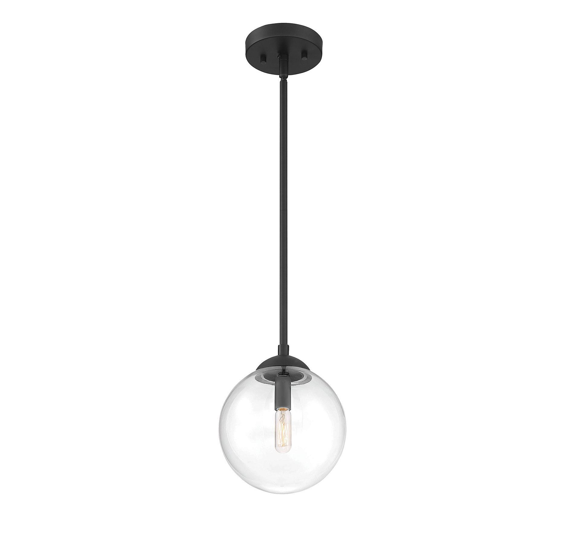 Industrial 1 Light 8 inch Matte Black Mini-Pendant Ceiling Light