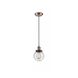 Franklin Restoration Beacon 1 Light 6 inch Antique Copper/Matte Black Mini Pendant Ceiling Light in Seedy Glass