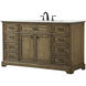 Americana 60 X 21.5 X 35 inch Driftwood Vanity Sink Set in Dark Walnut