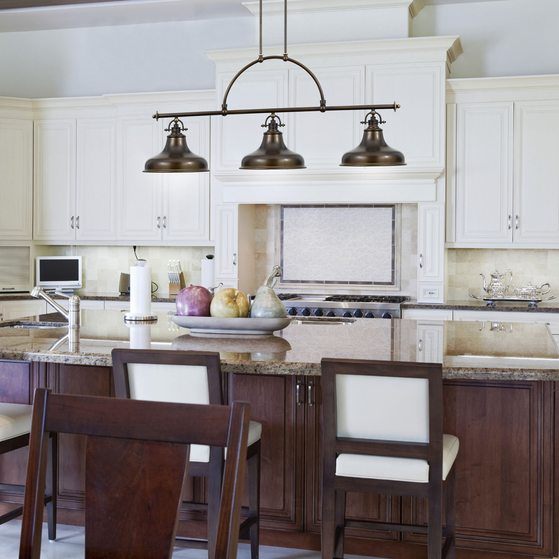 Emery 3 Light 53 inch Palladian Bronze Island Light Ceiling Light