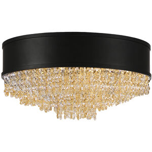 Medina 7 Light 16 inch Black Drum Shade Flush Mount Ceiling Light