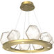 Gem LED 27.4 inch Gilded Brass Chandelier Ceiling Light in Amber, 2700K LED, Ring