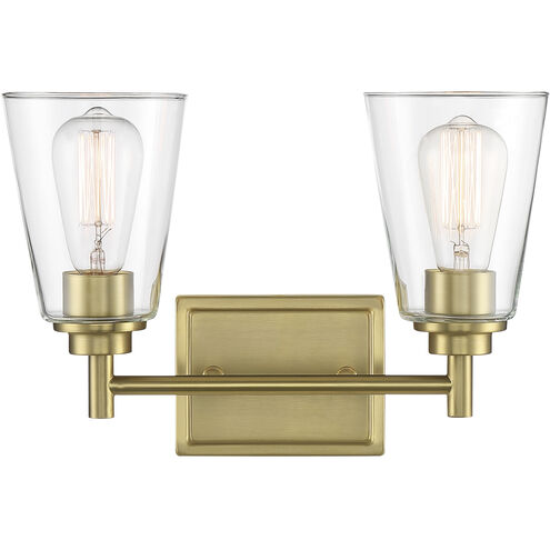Westin 2 Light 15 inch Brushed Gold Vanity Light Wall Light