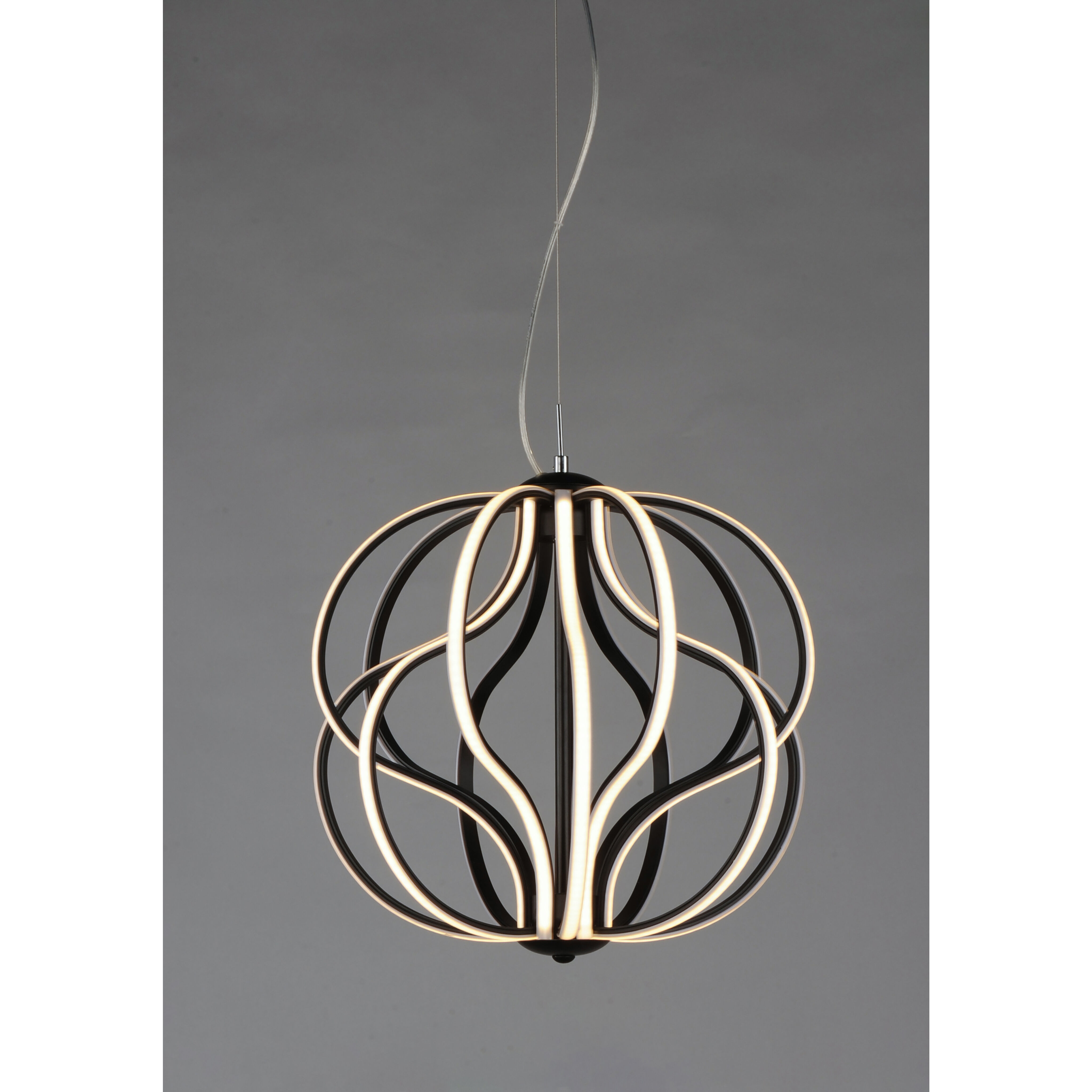 Aura LED 17 inch Black Single Pendant Ceiling Light