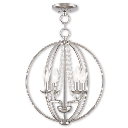 Arabella 4 Light 15 inch Polished Chrome Convertible Mini Chandelier/Ceiling Mount Ceiling Light