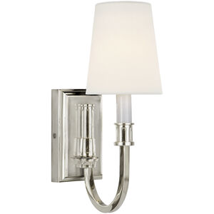 Thomas O'Brien Modern Library 1 Light 5 inch Polished Nickel Sconce Wall Light in Linen