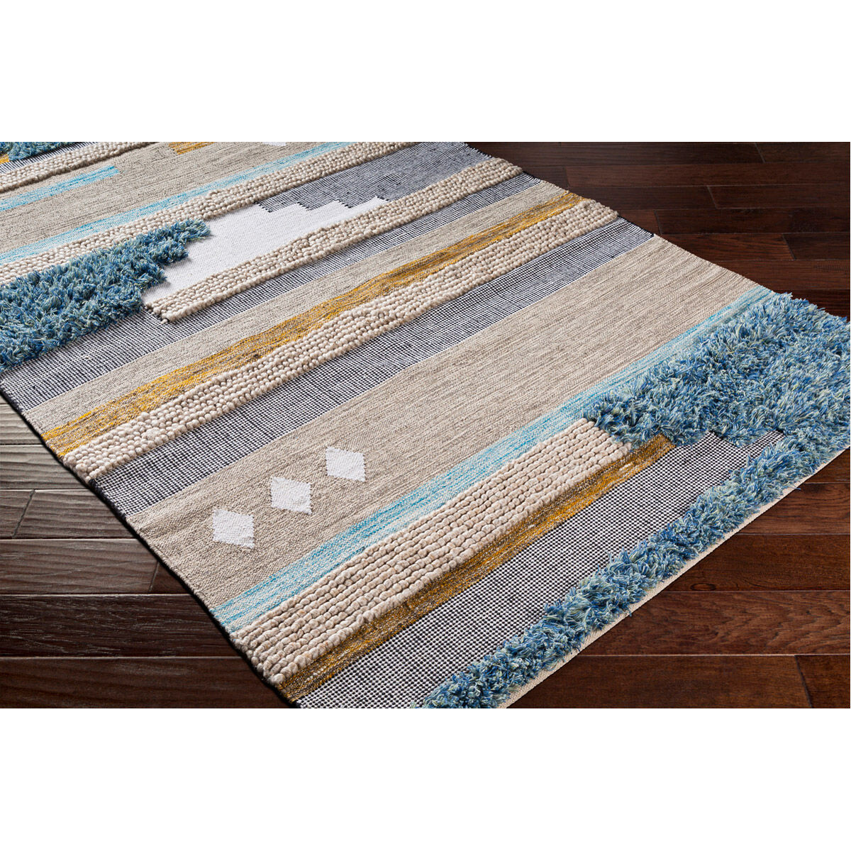 Quenby 96 X 30 inch Black/White/Mustard/Dark Brown/Charcoal/Beige Rugs, Runner