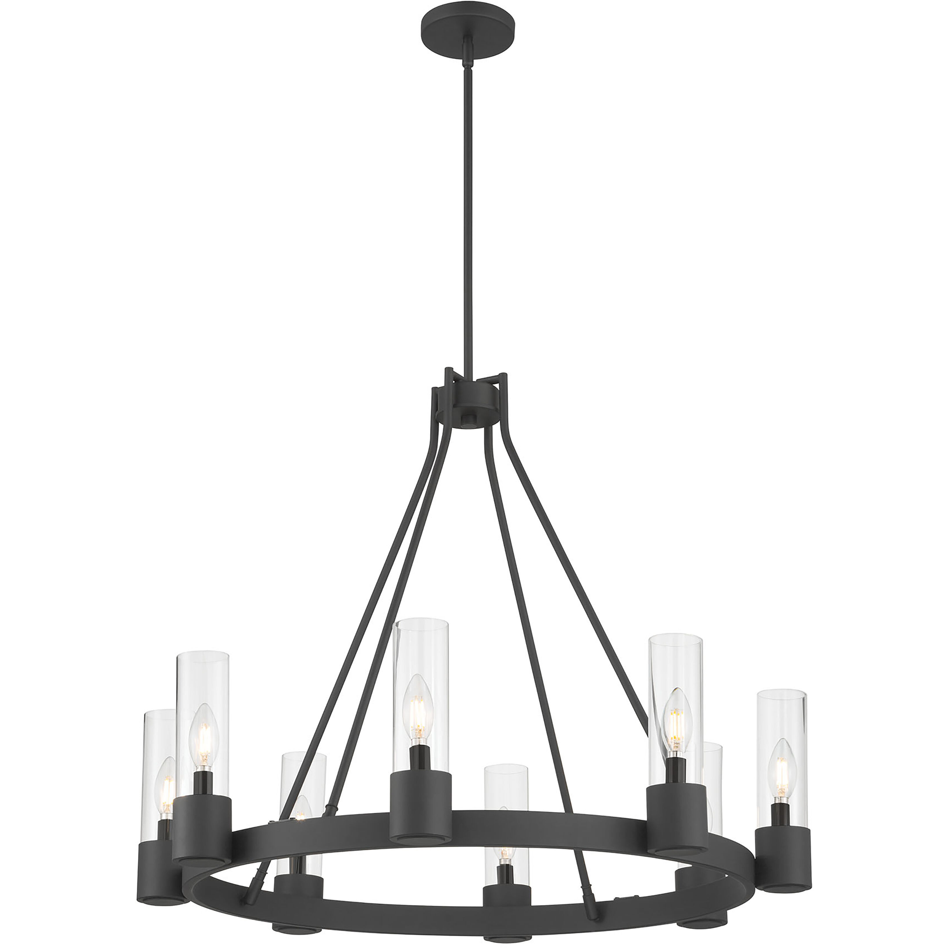 Evandrel 8 Light 32 inch Matte Black Chandelier Ceiling Light