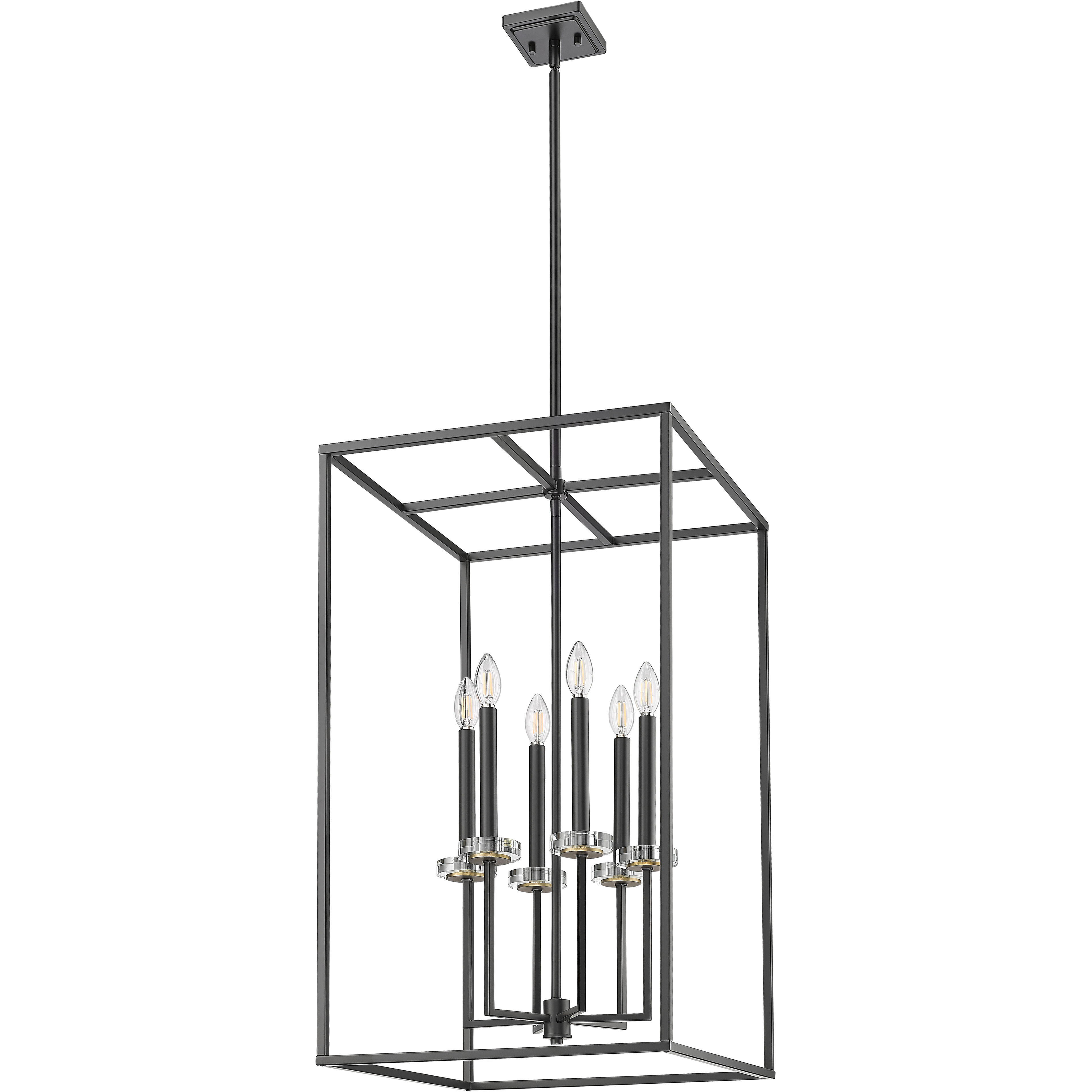 Gaultier 6 Light 18 inch Matte Black and Mondern Gold Chandelier Ceiling Light in Matte Black and Modern Gold
