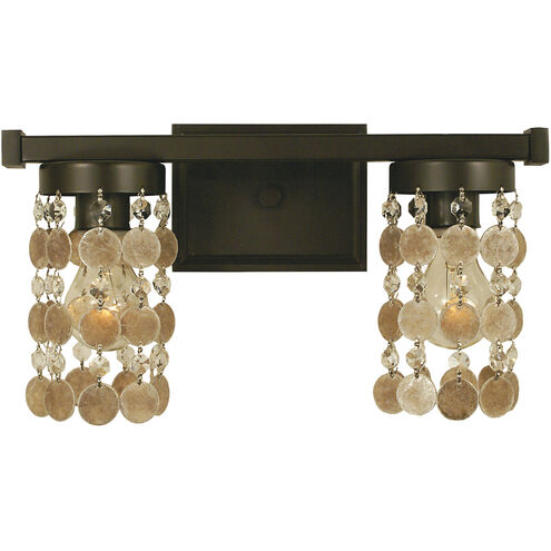 Naomi 2 Light 15 inch Mahogany Bronze Sconce Wall Light