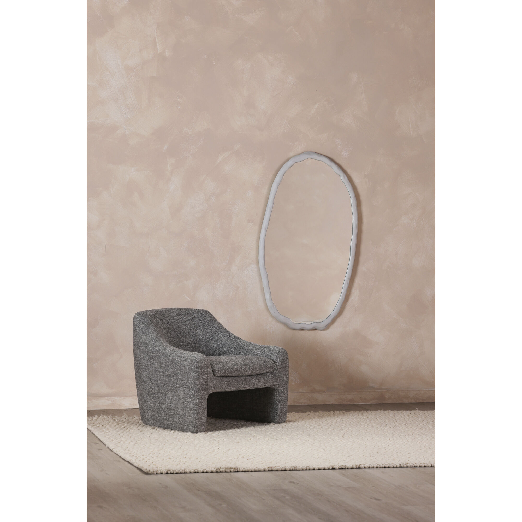 Foundry 50 X 28 inch White Mirror, Oval