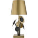 Coco & Dash Posey 12 inch 2.3 watt Brass and Black Rechargable Table Lamp Portable Light