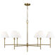 C&M by Chapman & Myers Ridgewood 6 Light 48 inch Burnished Brass Chandelier Ceiling Light