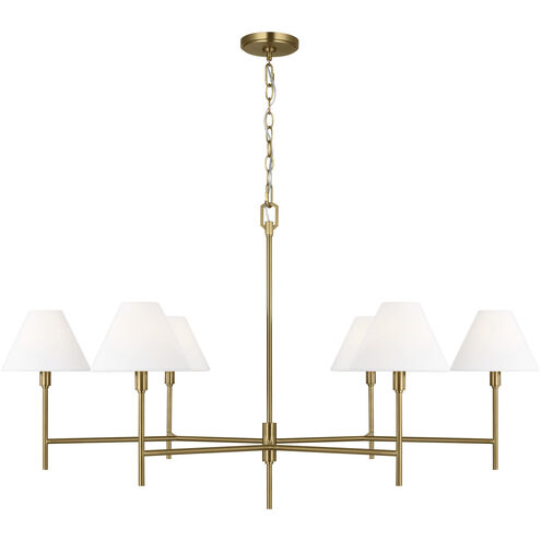 C&M by Chapman & Myers Ridgewood 6 Light 48 inch Burnished Brass Chandelier Ceiling Light