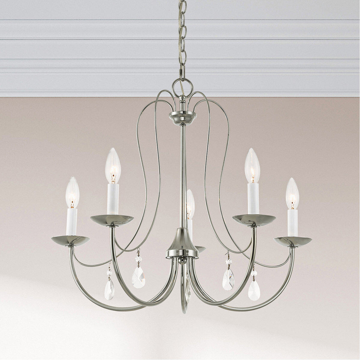 Mirabella 5 Light 24 inch Polished Chrome Chandelier Ceiling Light