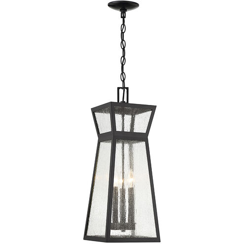 Millford 3 Light 9 inch Matte Black Outdoor Hanging Lantern