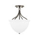 Browne 1 Light 11.25 inch Distressed Bronze Semi Flush Ceiling Light