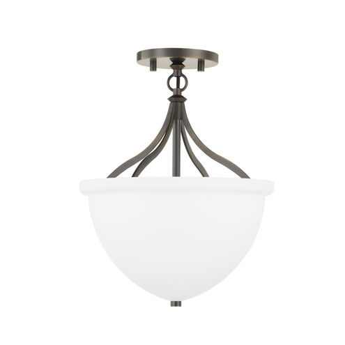 Browne 1 Light 11.25 inch Distressed Bronze Semi Flush Ceiling Light