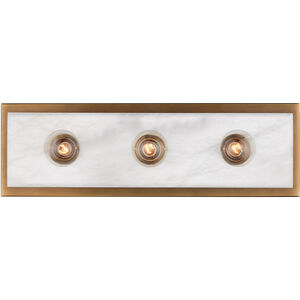 Berdine 3 Light 5 inch Natural/Antique Brass Bath Bar Wall Light, Medium