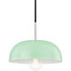 Avery 1 Light 11 inch Polished Nickel Pendant Ceiling Light in Polished Nickel and Mint