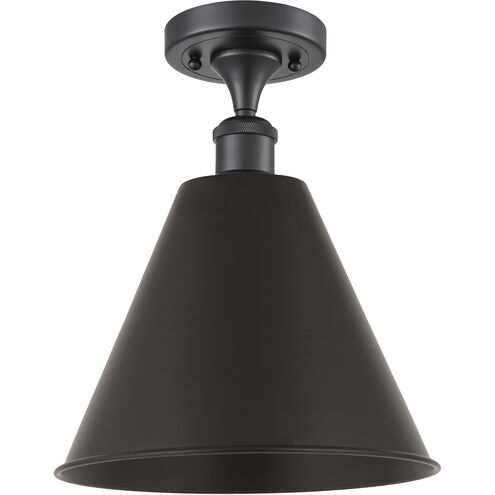 Ballston Cone 1 Light 12 inch Matte Black Semi-Flush Mount Ceiling Light