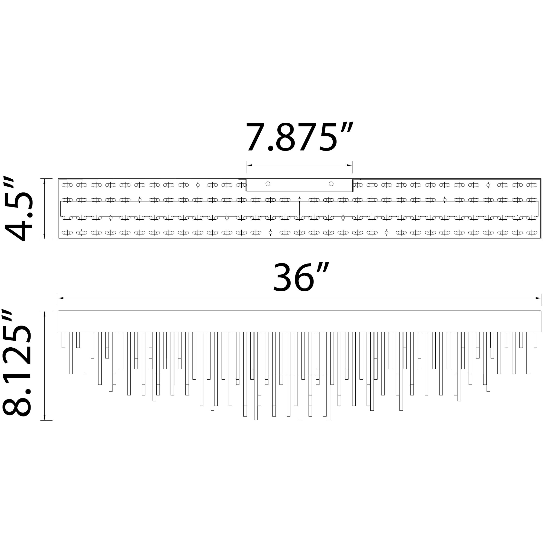 Waterfall 1 Light 36 inch Satin Brushed Black Vanity Light Wall Light