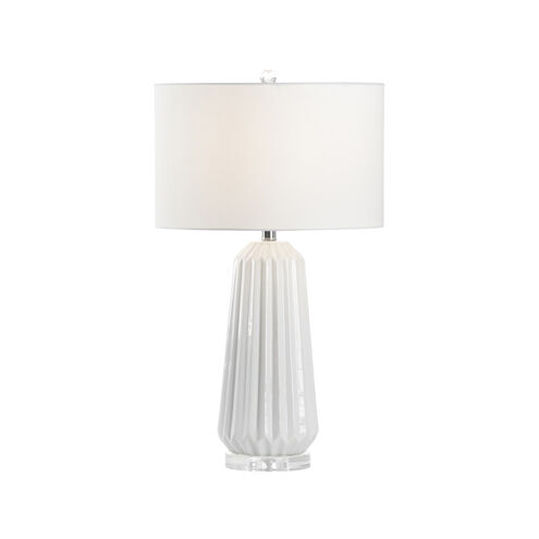 Town Square 28 inch 100.00 watt White Glaze/Clear Table Lamp Portable Light