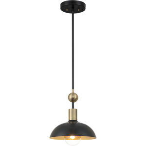 Biloxi 1 Light 10.63 inch Coal And Weathered Antique Brass Pendant Ceiling Light