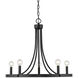 Sawyer 5 Light 25 inch Matte Black Chandelier Ceiling Light