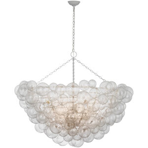 Julie Neill Talia LED 56.25 inch Plaster White and Clear Swirled Glass Chandelier Ceiling Light