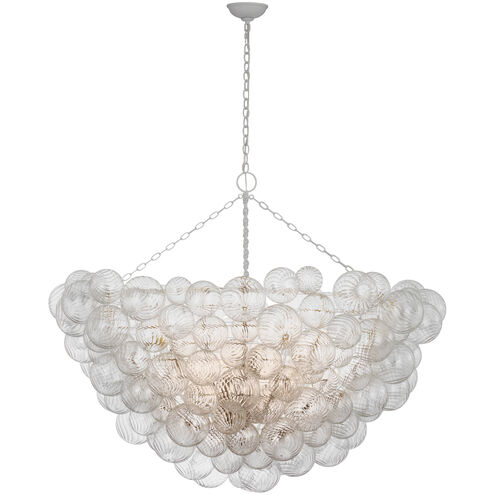 Julie Neill Talia LED 56.25 inch Plaster White and Clear Swirled Glass Chandelier Ceiling Light