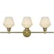 Gene 3 Light 28 inch Satin Gold Bath Sconce Wall Light