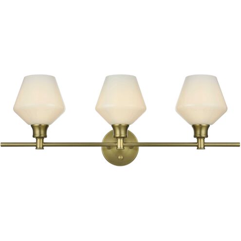Gene 3 Light 28 inch Satin Gold Bath Sconce Wall Light