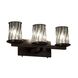 Wire Glass 3 Light 21 inch Dark Bronze Bath Bar Wall Light in Swirl with Clear Bubbles, Incandescent