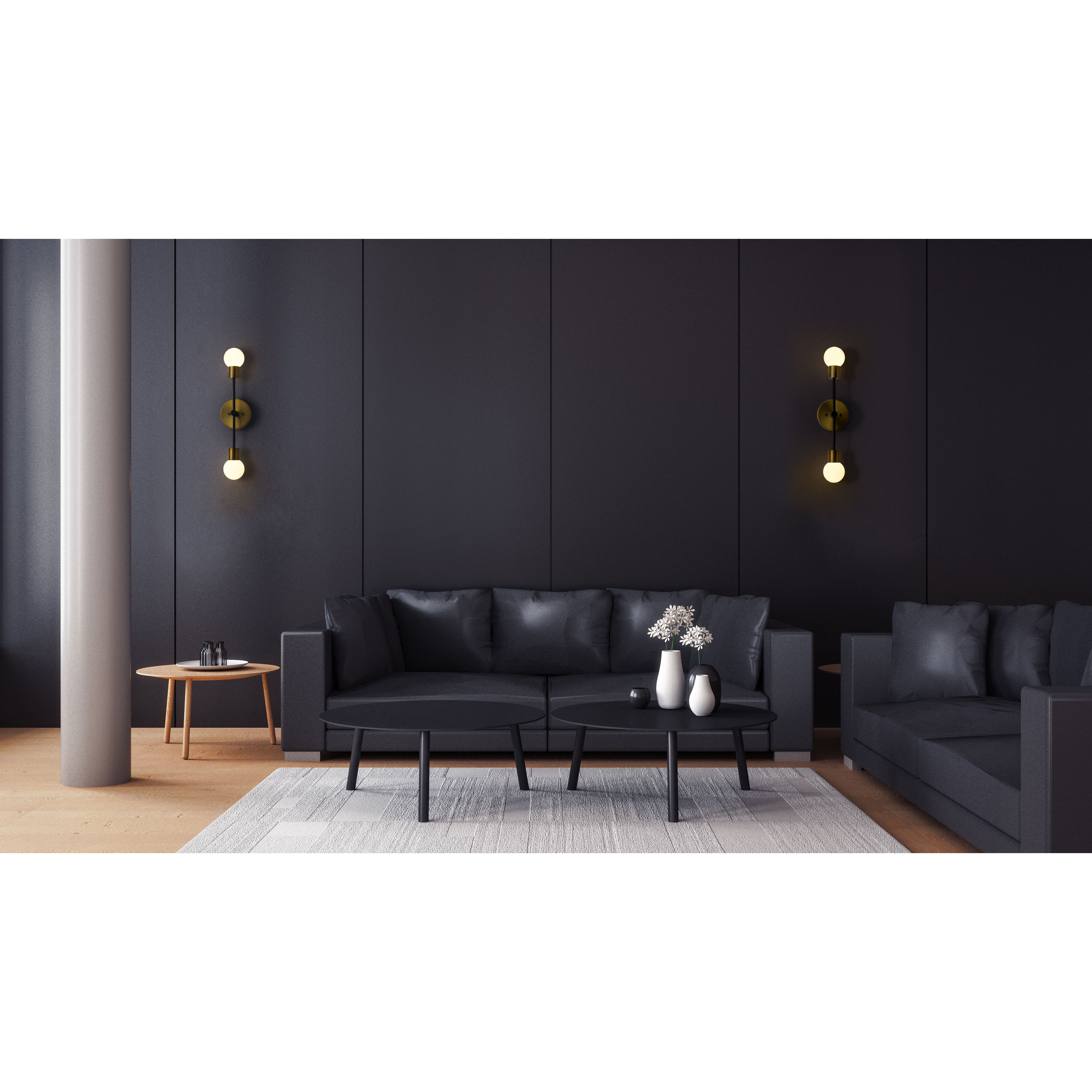 Neutra 2 Light 6 inch Matte Black and Foundry Brass Wall Sconce Wall Light