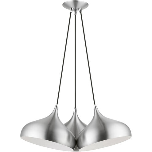 Amador 3 Light 25 inch Brushed Aluminum with Polished Chrome Accents Cluster Pendant Ceiling Light