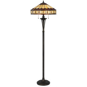 Tiffany 61 inch 60.00 watt Black Floor Lamp Portable Light