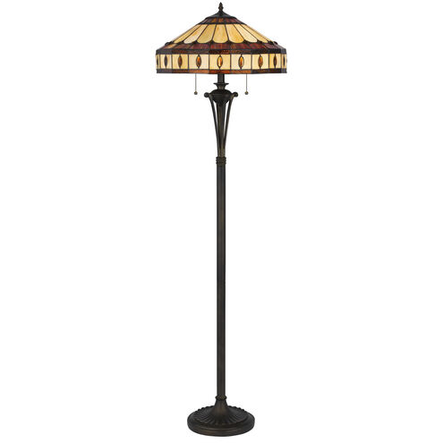 Tiffany 61 inch 60.00 watt Black Floor Lamp Portable Light