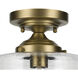 Winslow 1 Light Natural Brass Semi Flush Light Ceiling Light