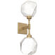 Gem LED 6.5 inch Gilded Brass Indoor Sconce Wall Light in Clear, 2700K LED, Double