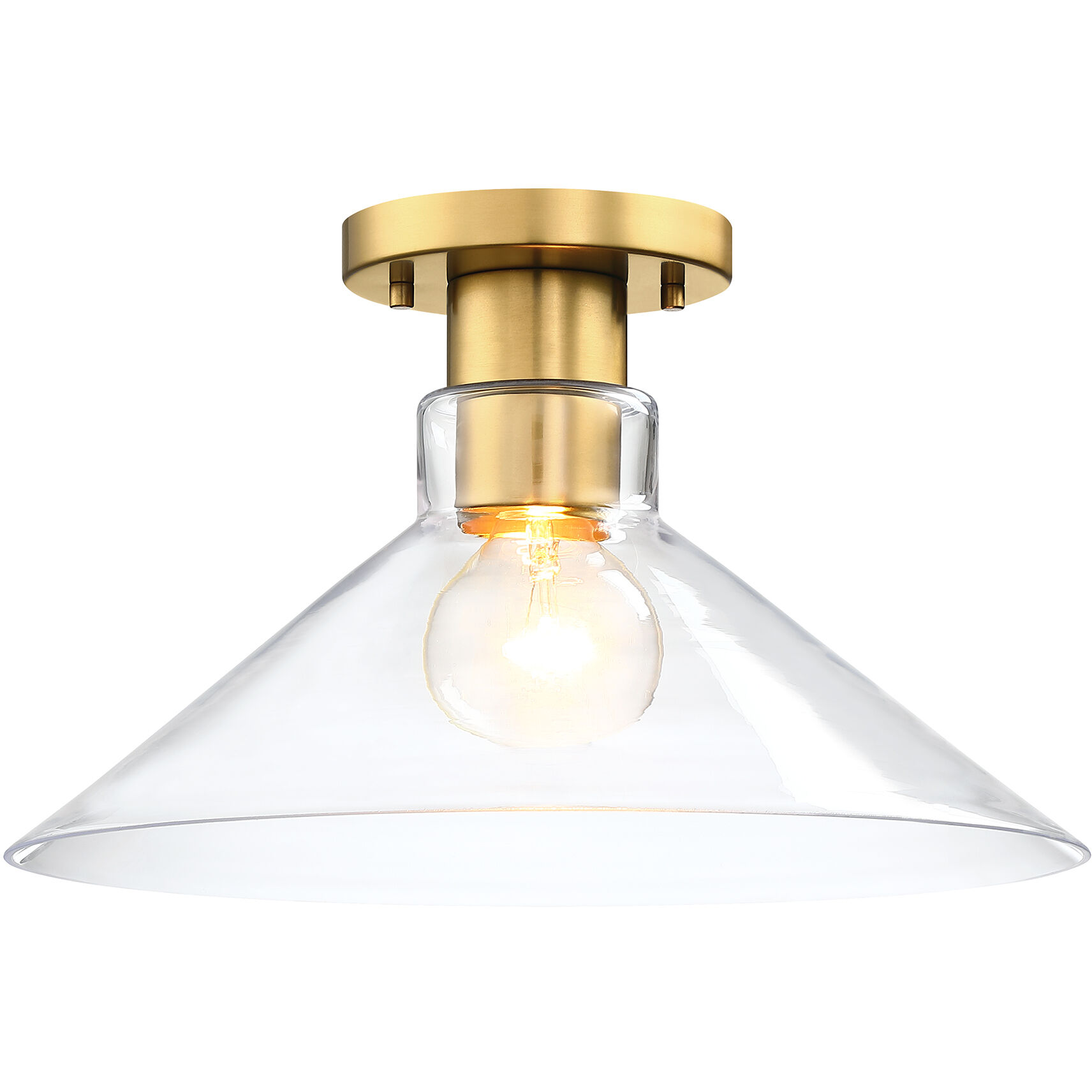 Leena 1 Light 14 inch Brushed Gold Semi Flush Mount Ceiling Light