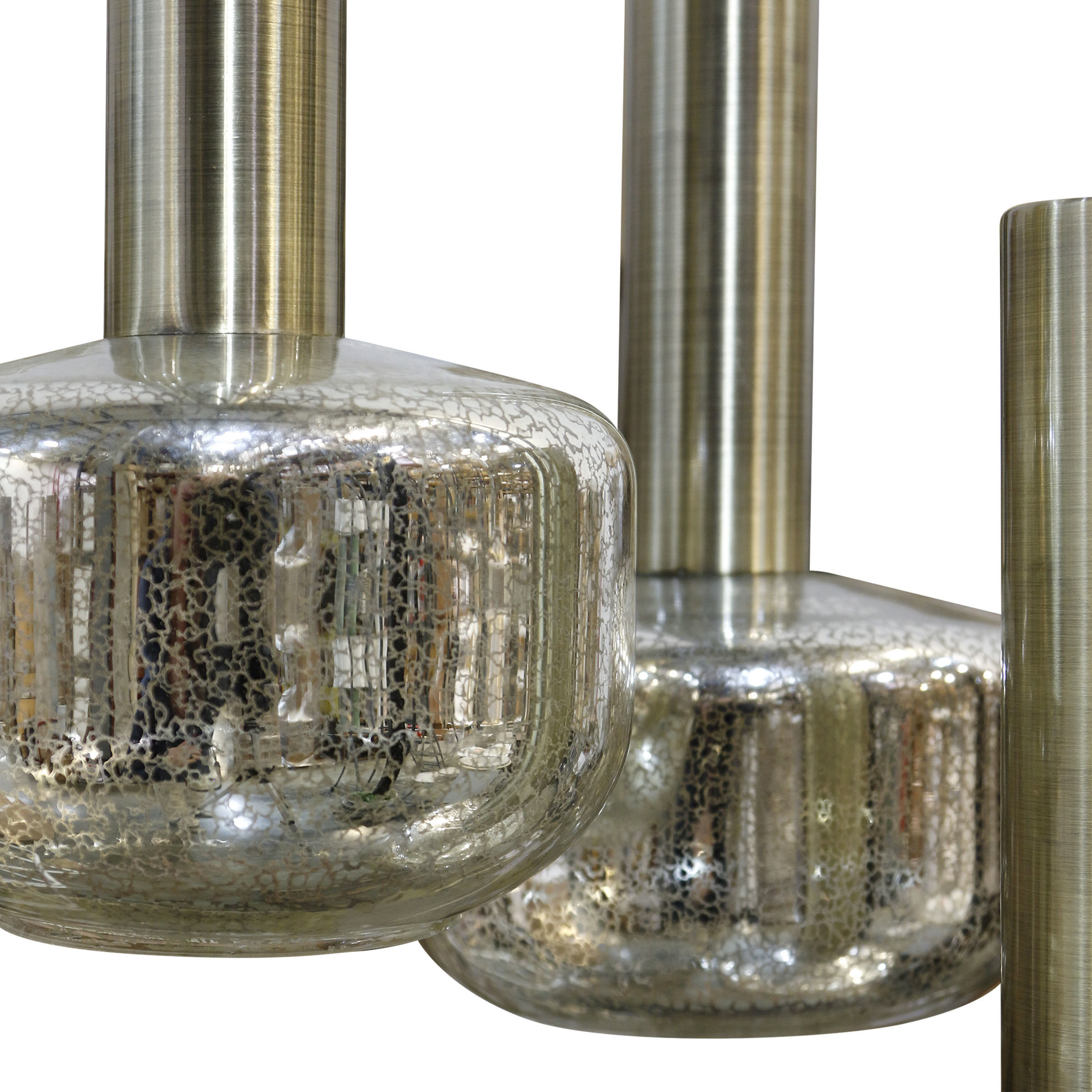 Channing LED 12 inch Antique Brass and Silver Mercury Pendant Ceiling Light