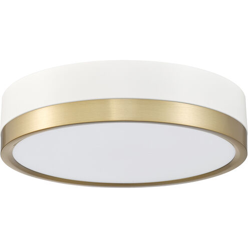 Algar LED 12 inch Matte White and Modern Gold Flush Mount Ceiling Light