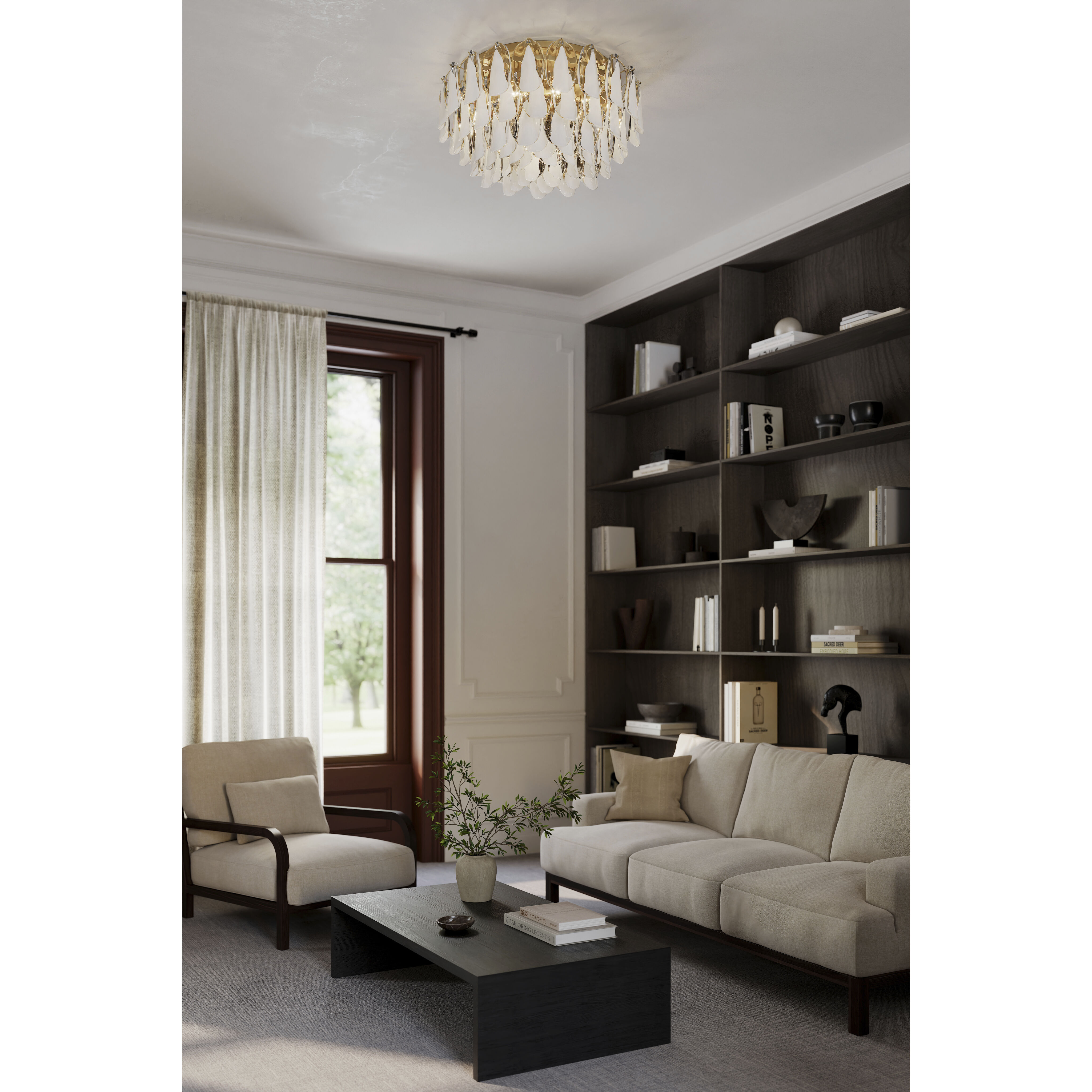 Verla Crest 11 Light 31.25 inch Legacy Brass Flush Mount Ceiling Light